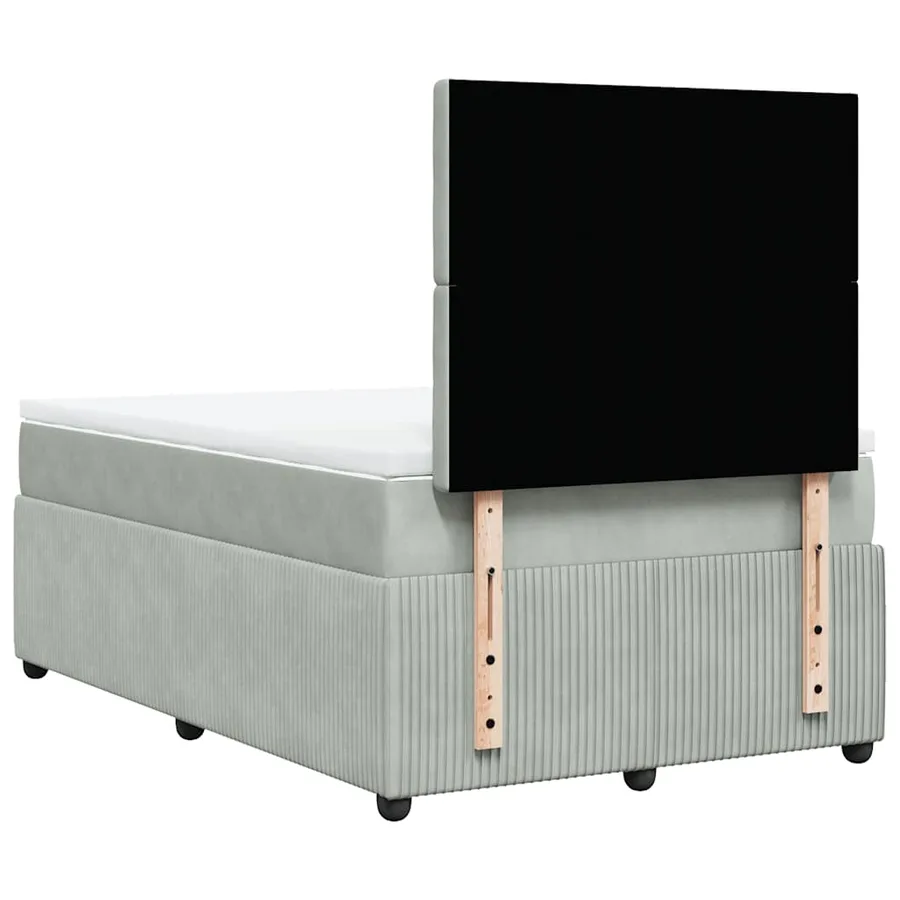 Sommier à lattes de lit et matelas Gris clair 120x200cm Velours - 8