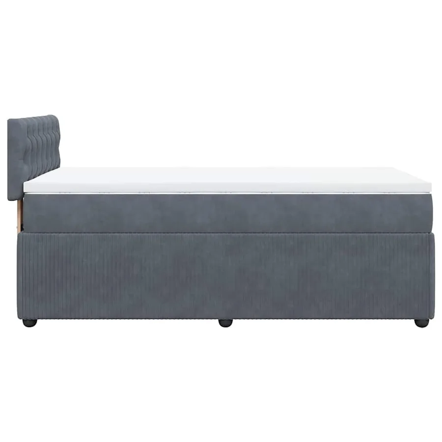 Sommier à lattes de lit et matelas Gris foncé 90x190 cm Velours - 9