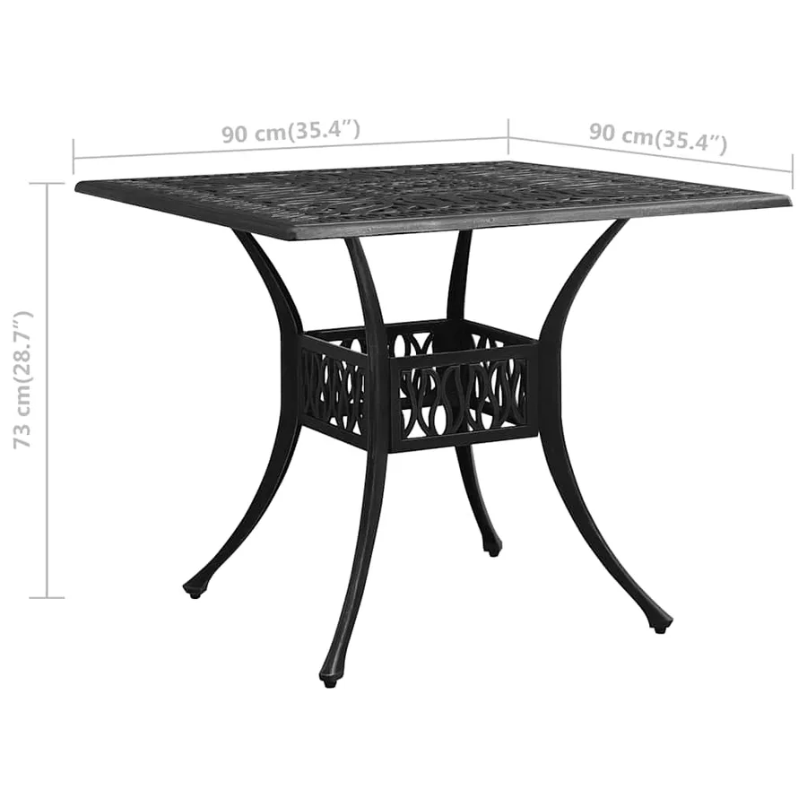 Ensemble de bistro 3 pcs Aluminium coulé Noir - 17