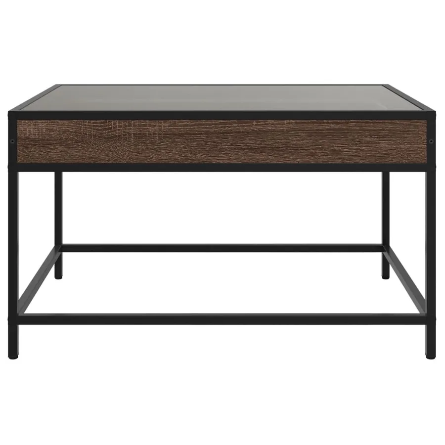 Table basse avec LED infini chêne marron 70x50x41 cm - 6