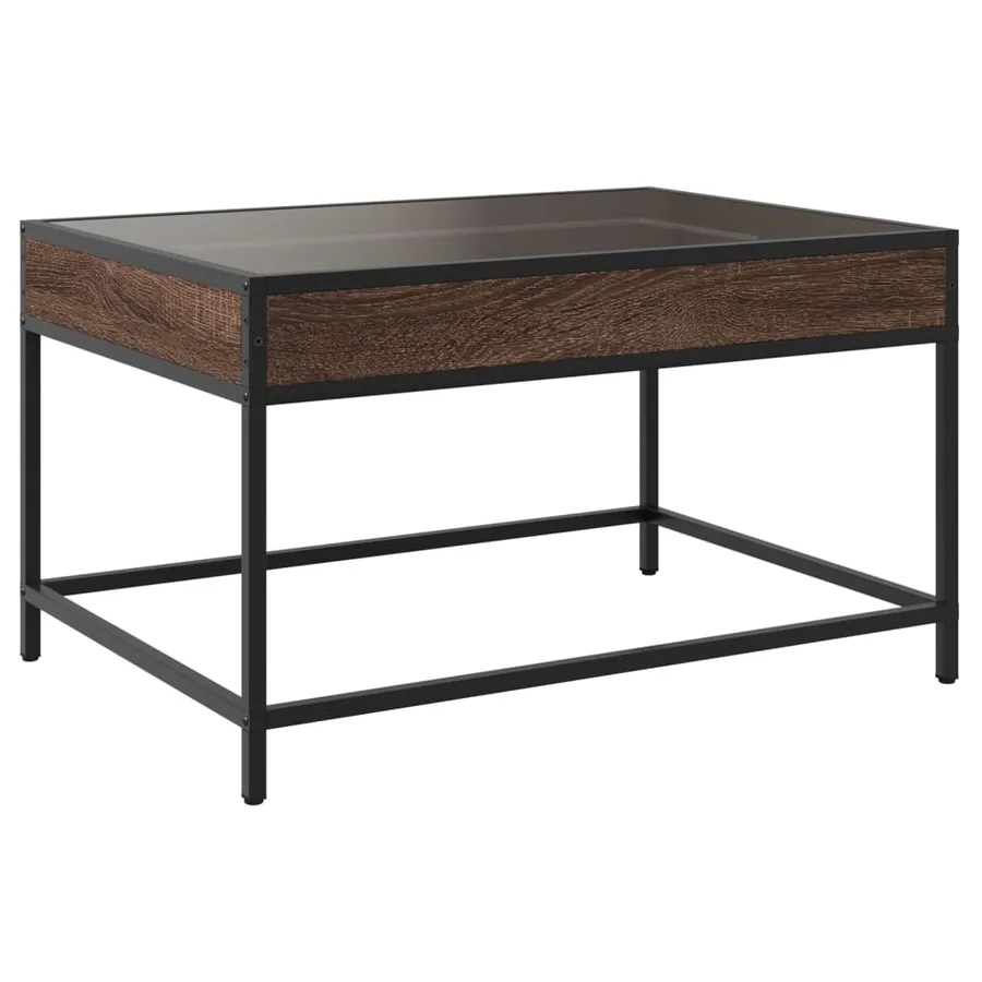 Table basse avec LED infini chêne marron 70x50x41 cm - 8