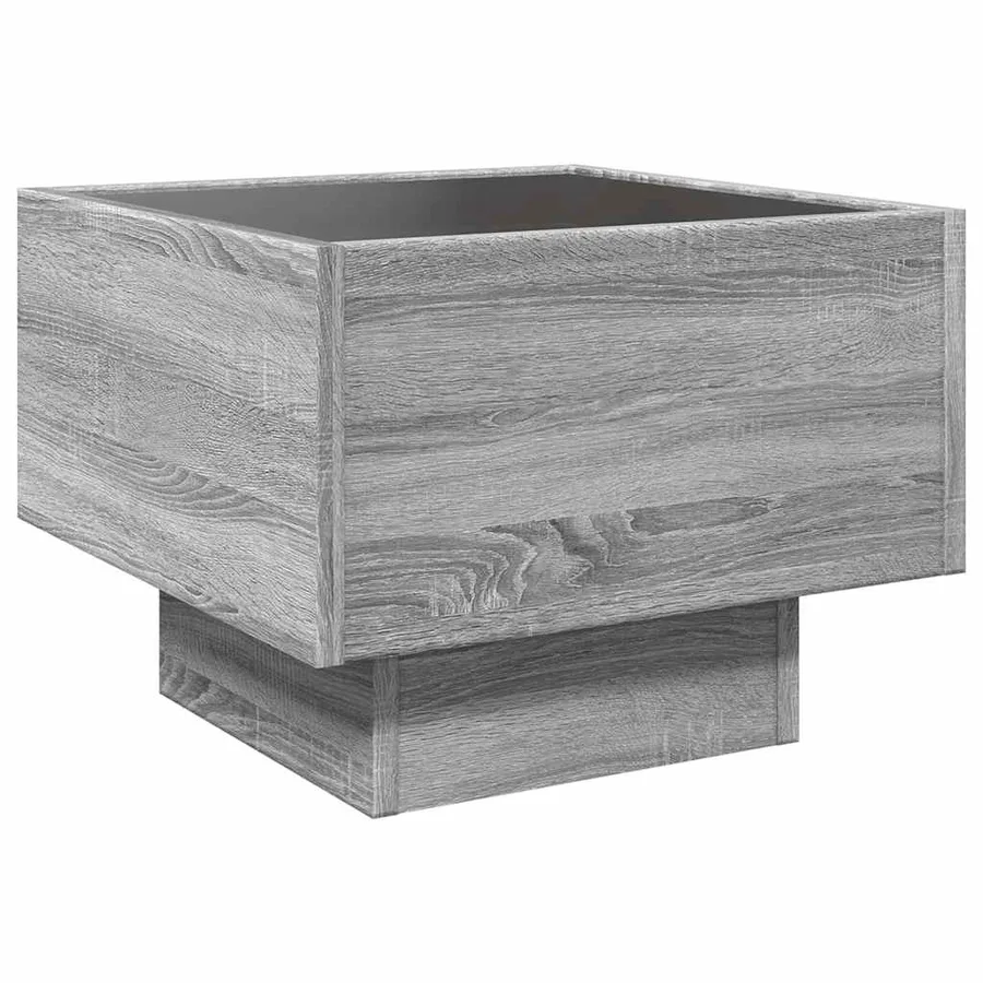 Table d'appoint et LED sonoma gris 40x40x30cm bois d'ingénierie - 8