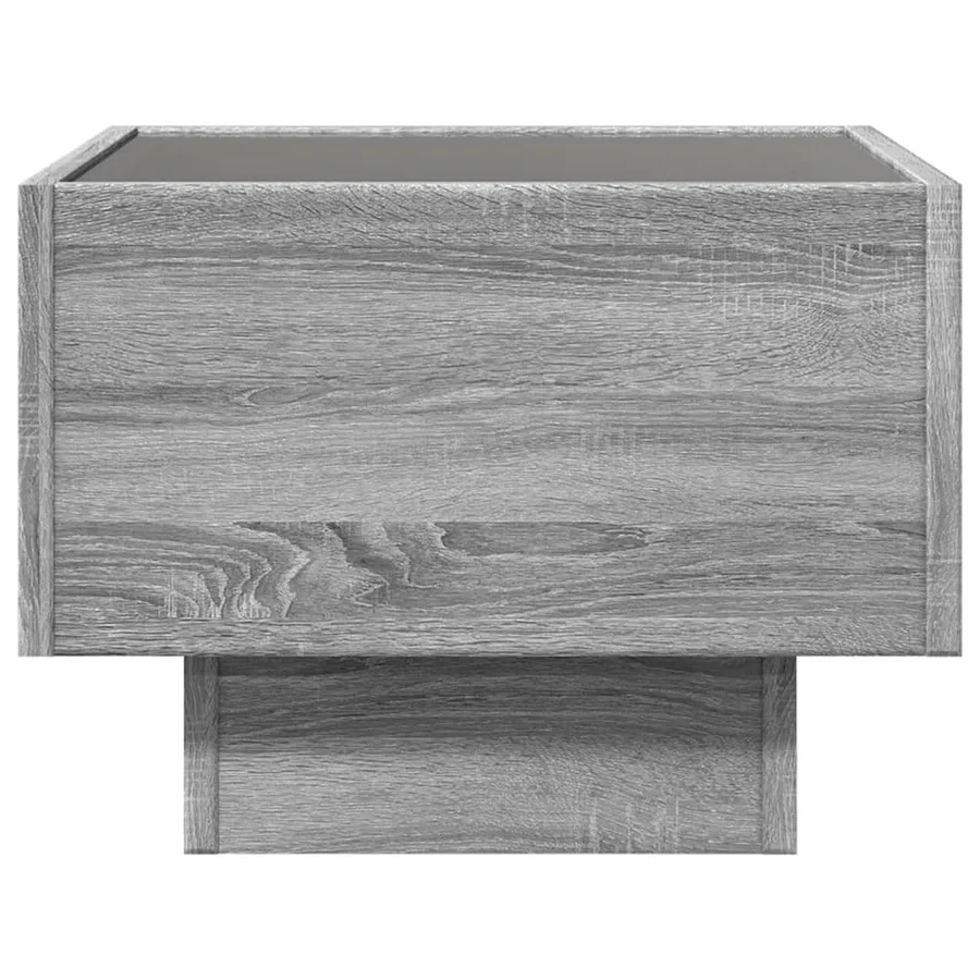 Table de chevet avec LED infini sonoma gris 40x40x30 cm - 6