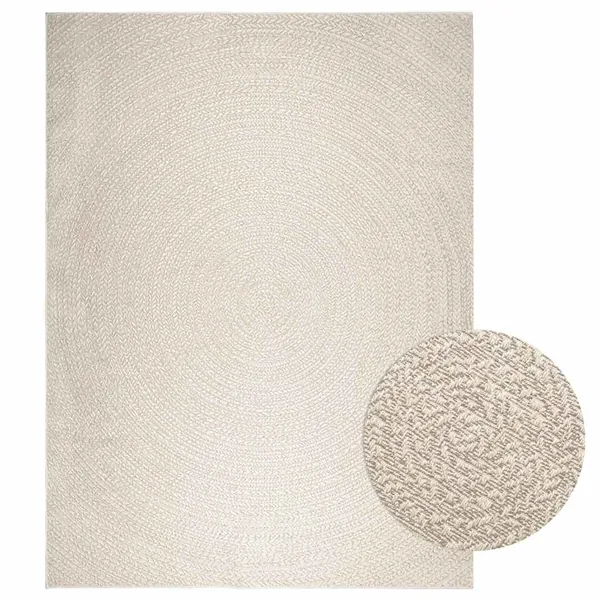 Tapis ZIZUR crème 240x340 cm aspect de jute intérieur extérieur