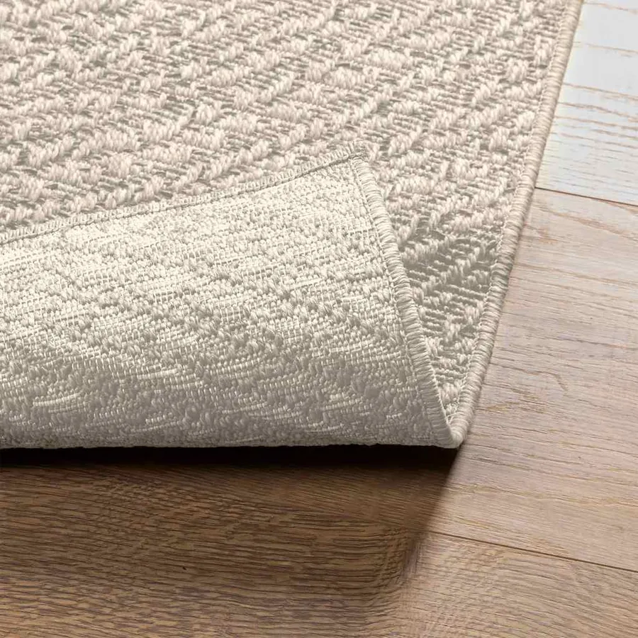 Tapis ZIZUR crème 240x340 cm aspect de jute intérieur extérieur - 7