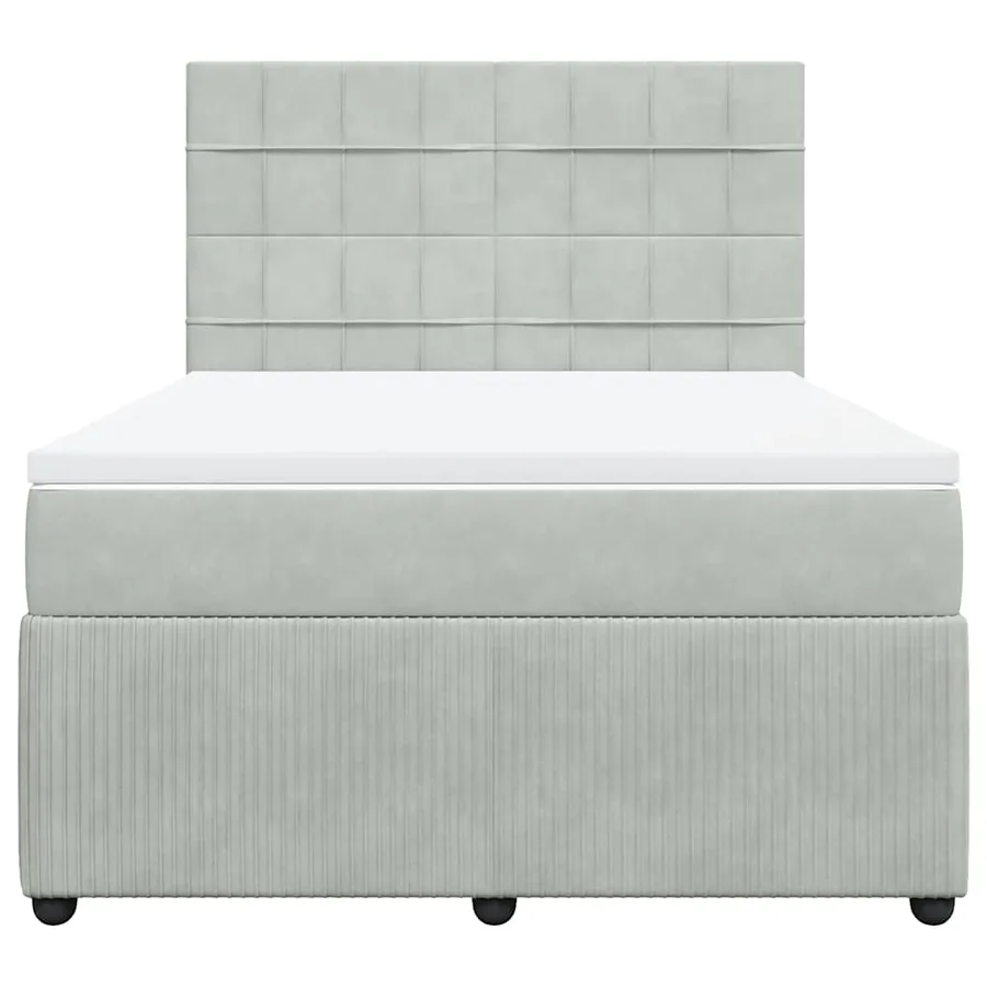 Sommier à lattes de lit et matelas Gris clair 140x190cm Velours - 6
