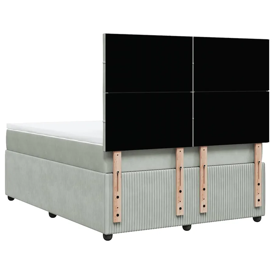Sommier à lattes de lit et matelas Gris clair 140x190cm Velours - 8
