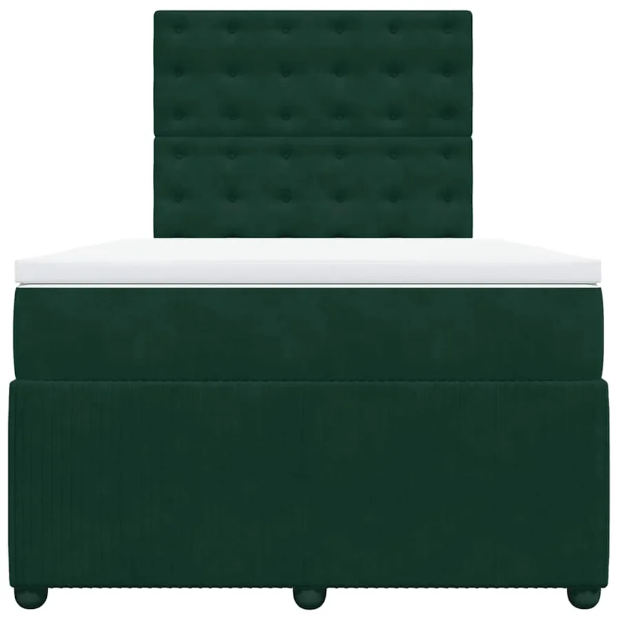 Sommier à lattes de lit avec matelas vert foncé 120x190 cm - 6
