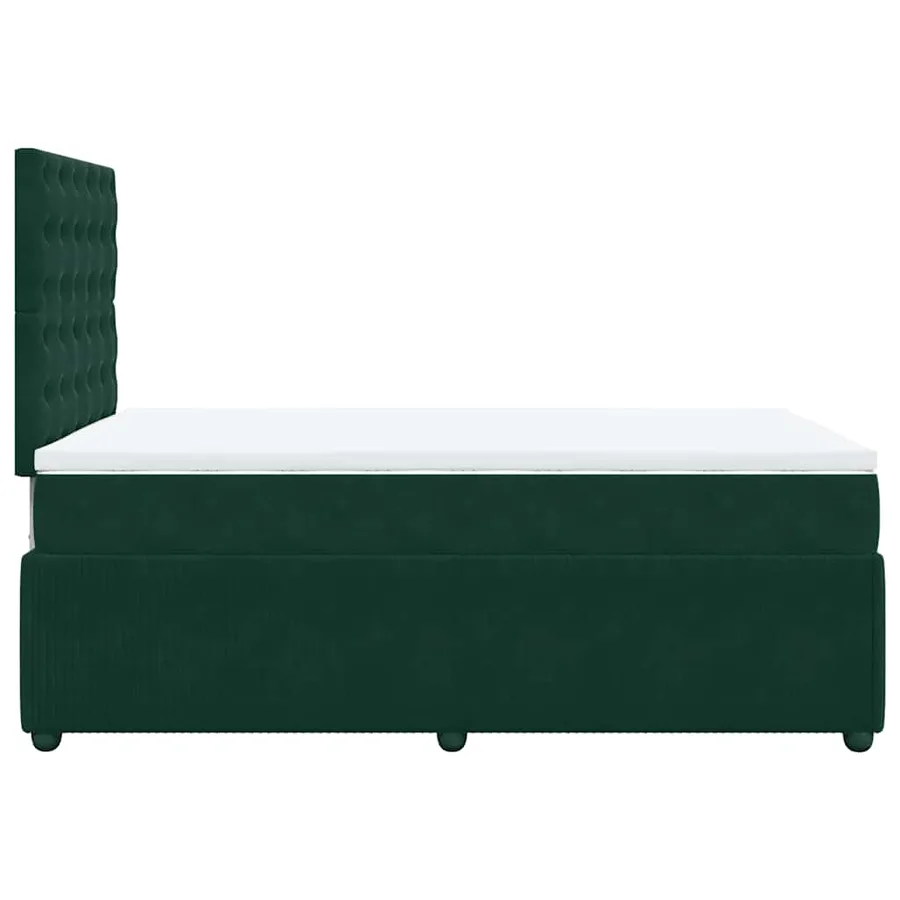 Sommier à lattes de lit avec matelas vert foncé 120x190 cm - 7