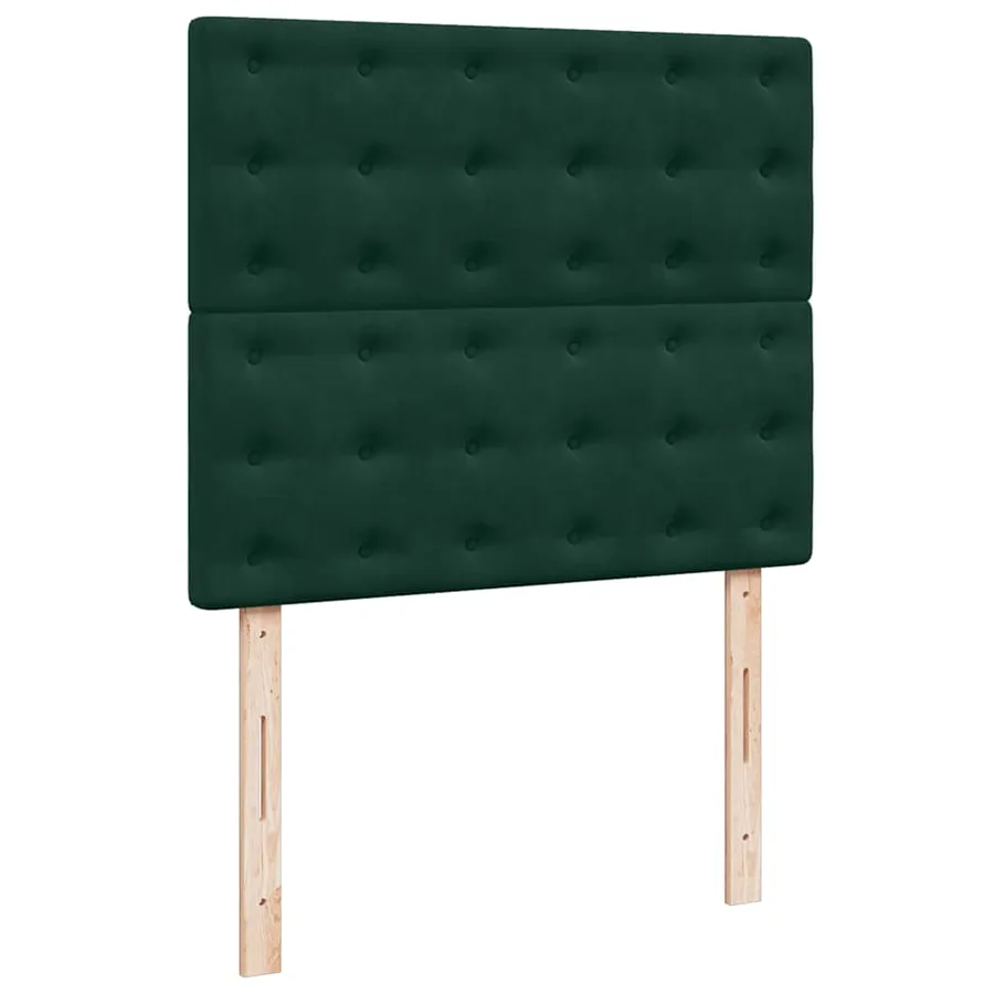 Sommier à lattes de lit avec matelas vert foncé 120x190 cm - 9