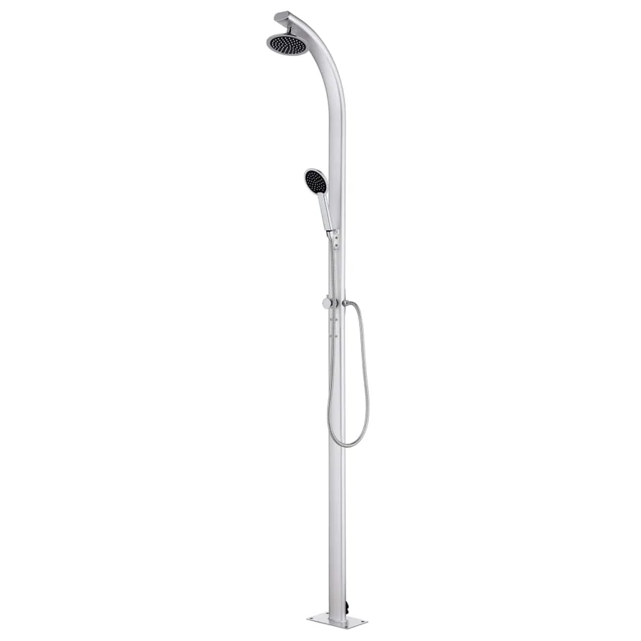 Douche de jardin avec base gris 220 cm Aluminium - 3