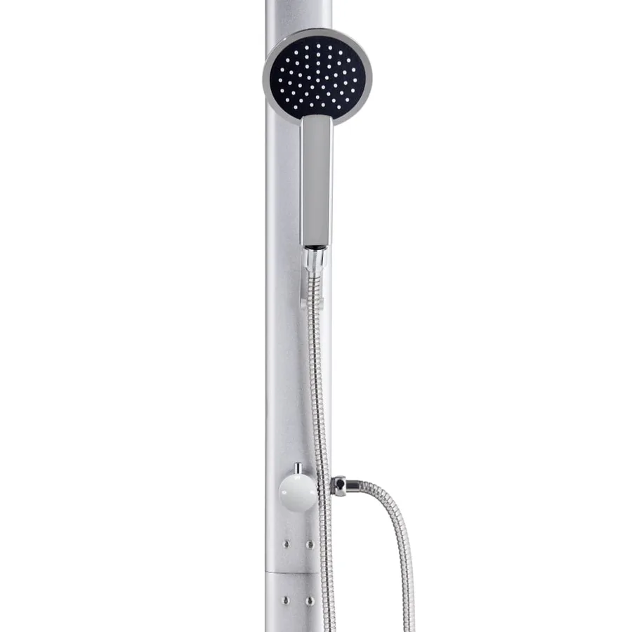 Garden Shower with Base Grey 220 cm Aluminium - 8