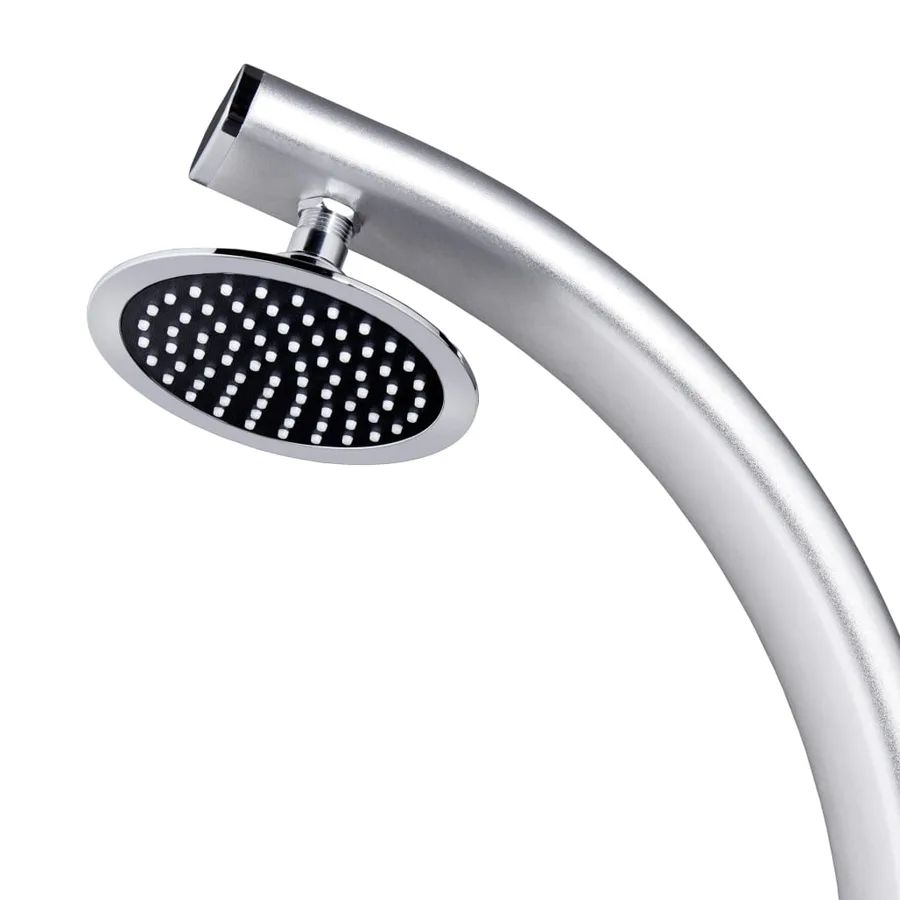 Garden Shower with Base Grey 220 cm Aluminium - 9