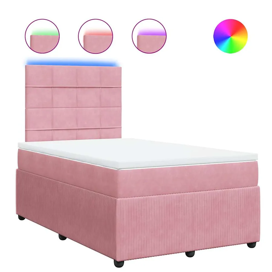 Sommier à lattes de lit avec matelas Rose 120x200 cm Velours - 2