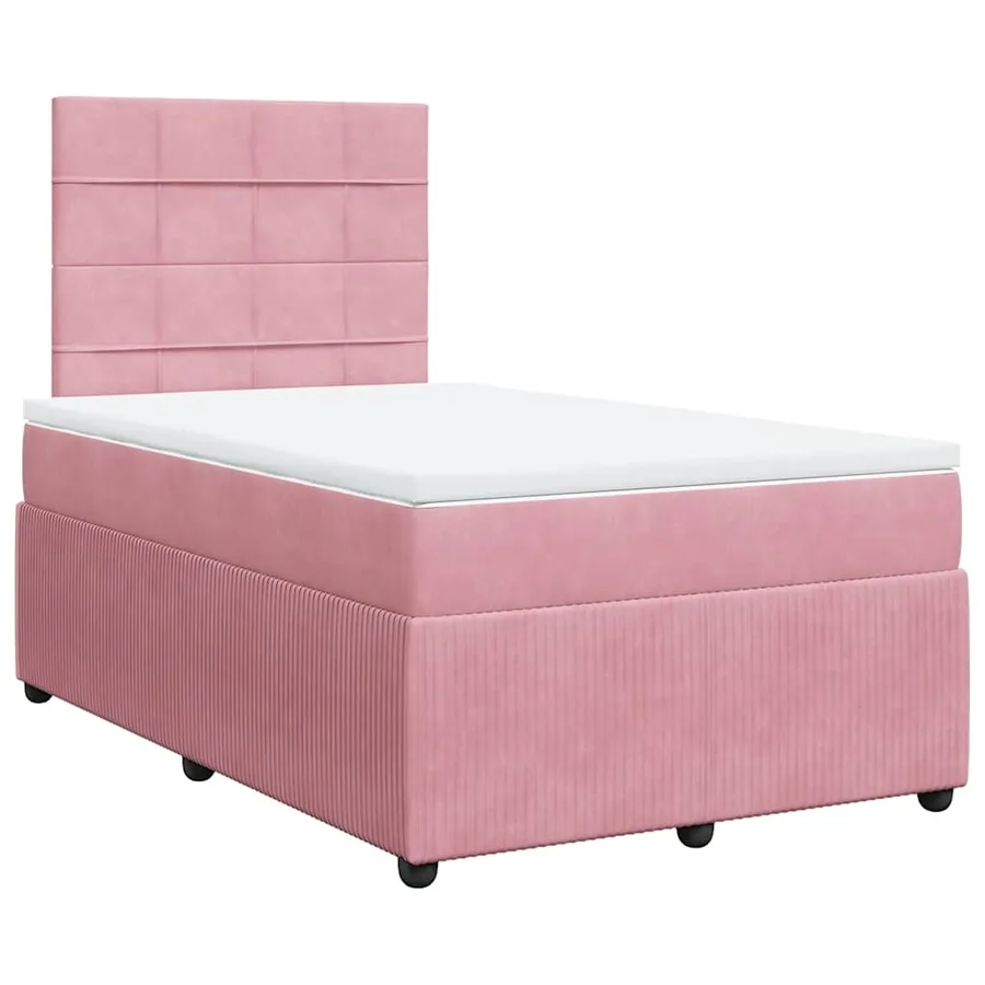 Sommier à lattes de lit avec matelas Rose 120x200 cm Velours - 3