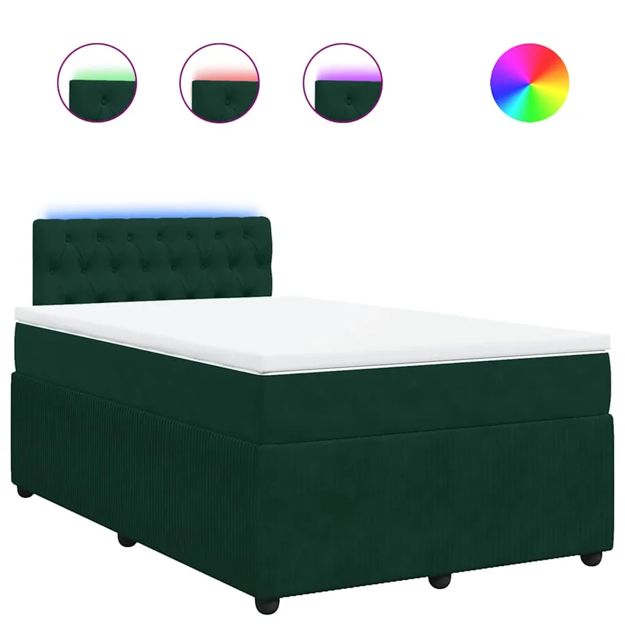 Sommier à lattes de lit avec matelas vert foncé 120x190 cm - 2