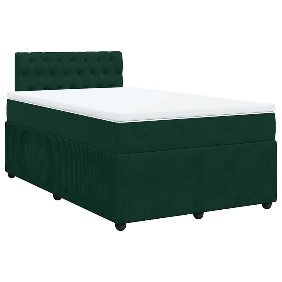 Sommier à lattes de lit avec matelas vert foncé 120x190 cm - 3