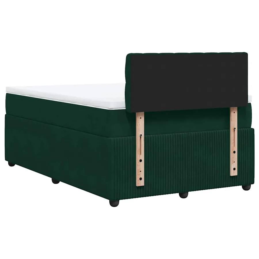 Sommier à lattes de lit avec matelas vert foncé 120x190 cm - 8