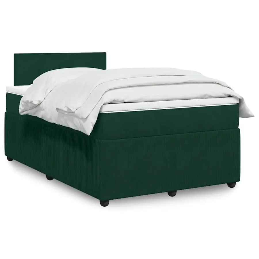 Sommier à lattes de lit avec matelas vert foncé 120x190 cm