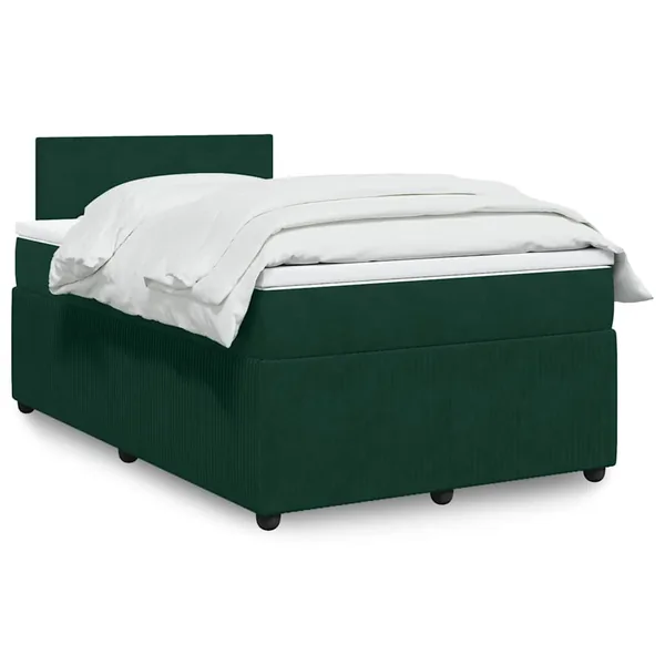 Sommier à lattes de lit avec matelas vert foncé 120x190 cm