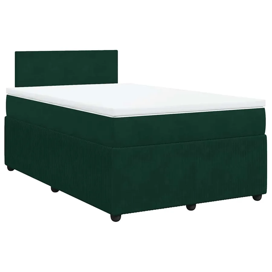Sommier à lattes de lit avec matelas vert foncé 120x190 cm - 3