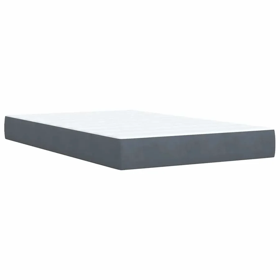 Sommier à lattes de lit et matelas Gris foncé 120x200cm Velours - 10