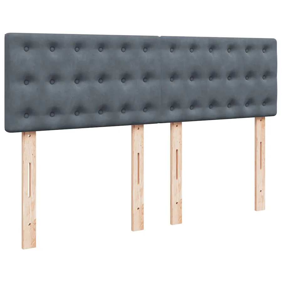 Sommier à lattes de lit et matelas Gris foncé 140x190cm Velours - 12