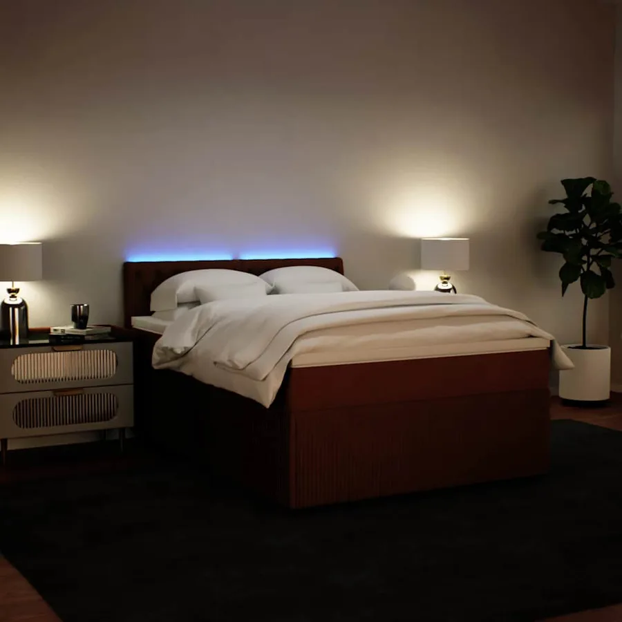 Sommier à lattes de lit avec matelas Rose 140x190 cm Velours - 4