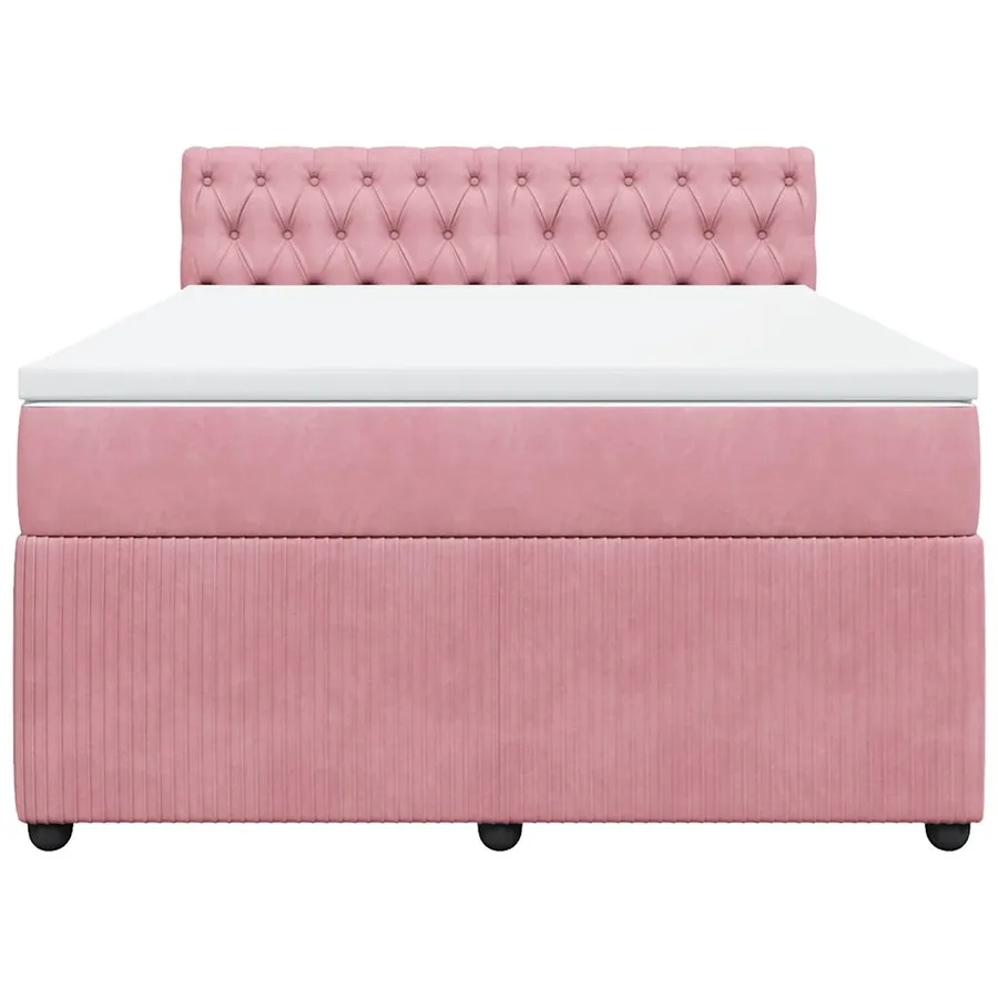 Sommier à lattes de lit avec matelas Rose 140x190 cm Velours - 6