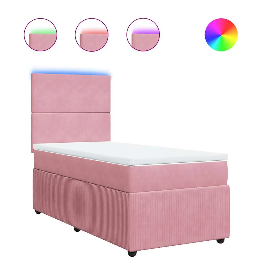 Sommier à lattes de lit avec matelas Rose 90x190 cm Velours - 2