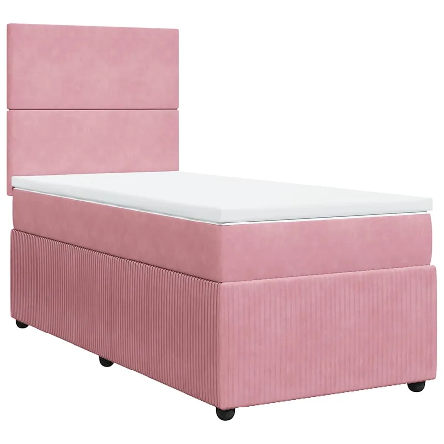 Sommier à lattes de lit avec matelas Rose 90x190 cm Velours - 3