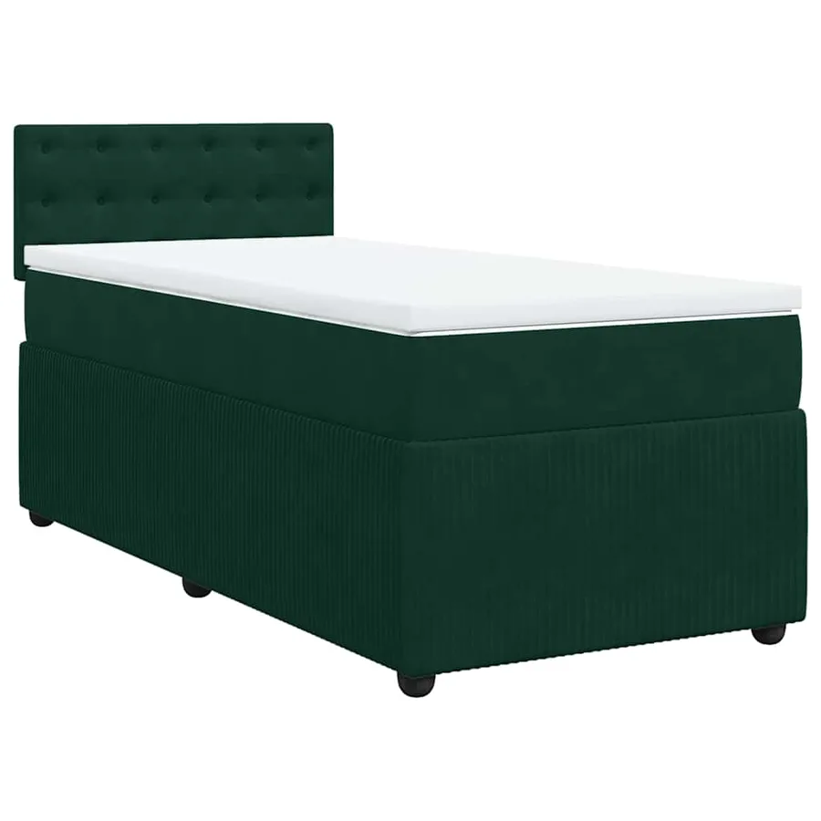 Sommier à lattes de lit avec matelas Vert foncé 90x190 cm - 3