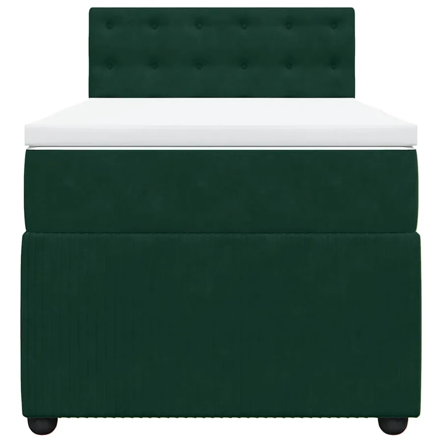 Sommier à lattes de lit avec matelas Vert foncé 90x190 cm - 6