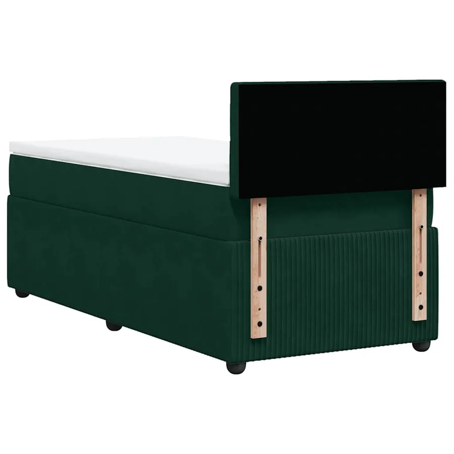 Sommier à lattes de lit avec matelas Vert foncé 90x190 cm - 8