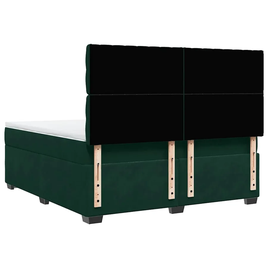 Sommier à lattes de lit et matelas Vert foncé 180x200cm Velours - 12