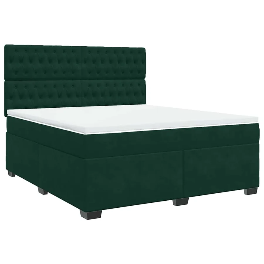 Sommier à lattes de lit et matelas Vert foncé 180x200cm Velours - 3