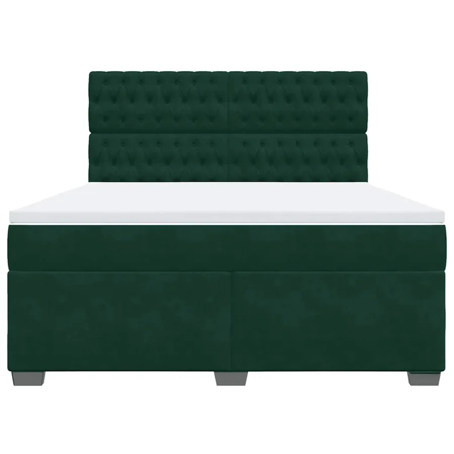 Sommier à lattes de lit et matelas Vert foncé 180x200cm Velours - 6