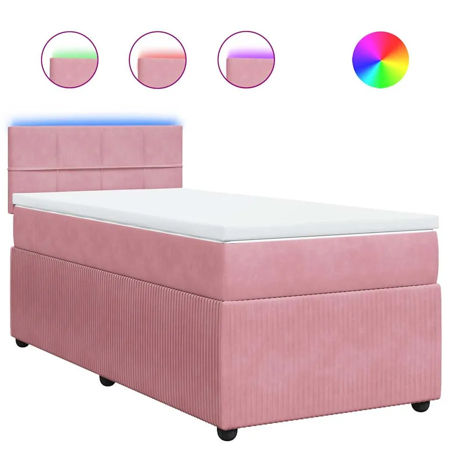 Sommier à lattes de lit avec matelas Rose 90x200 cm Velours - 2