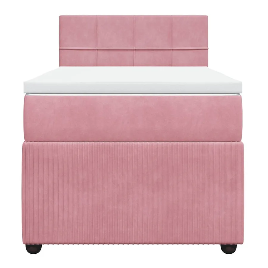 Sommier à lattes de lit avec matelas Rose 90x200 cm Velours - 6
