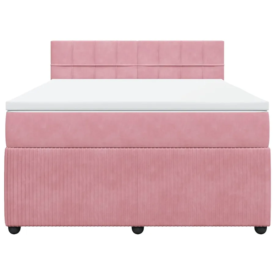 Sommier à lattes de lit avec matelas Rose 140x190 cm Velours - 6