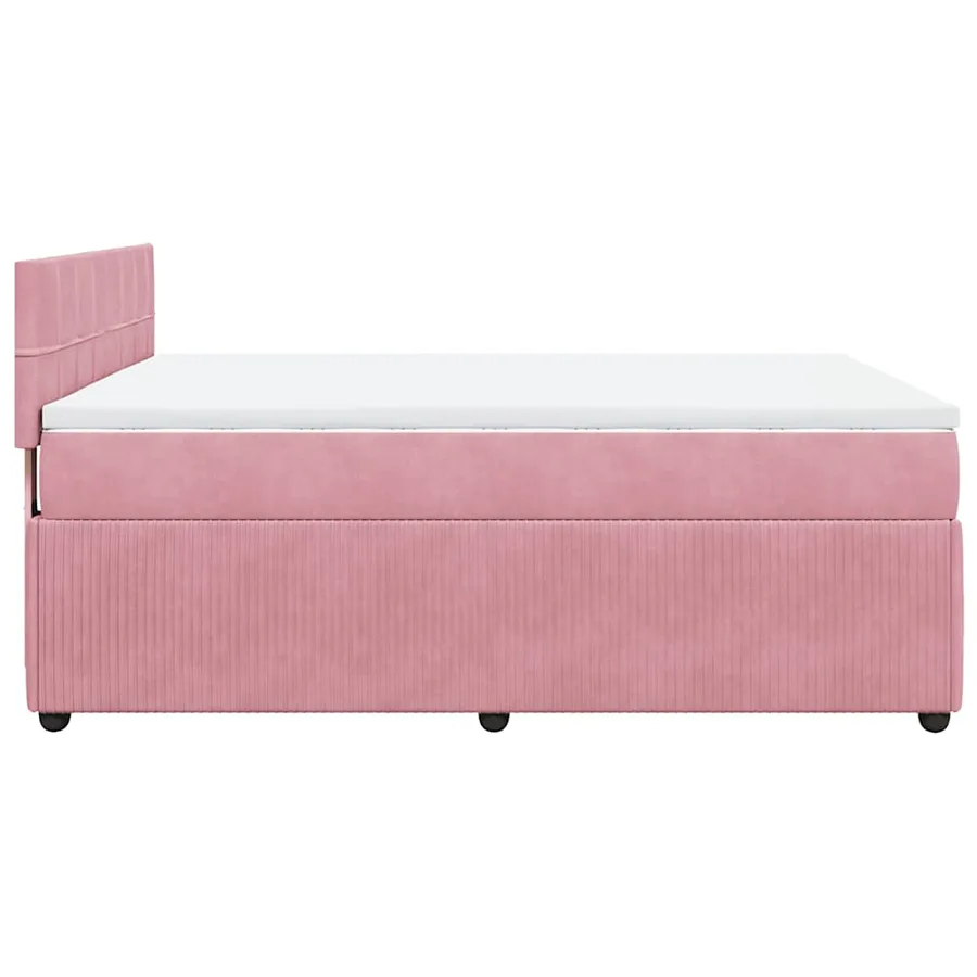 Sommier à lattes de lit avec matelas Rose 140x190 cm Velours - 7