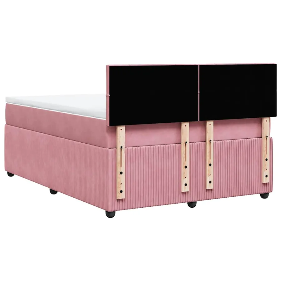 Sommier à lattes de lit avec matelas Rose 140x190 cm Velours - 8
