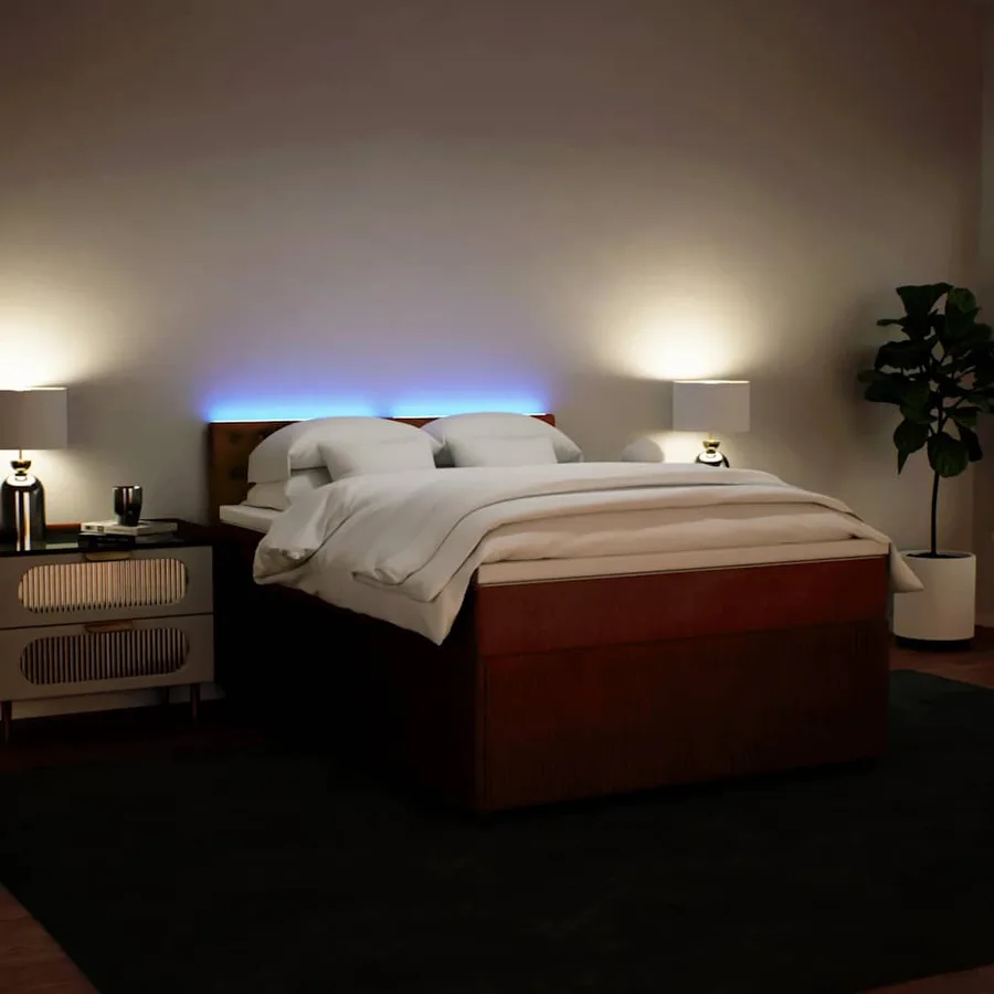 Sommier à lattes de lit avec matelas Rose 140x190 cm Velours - 4