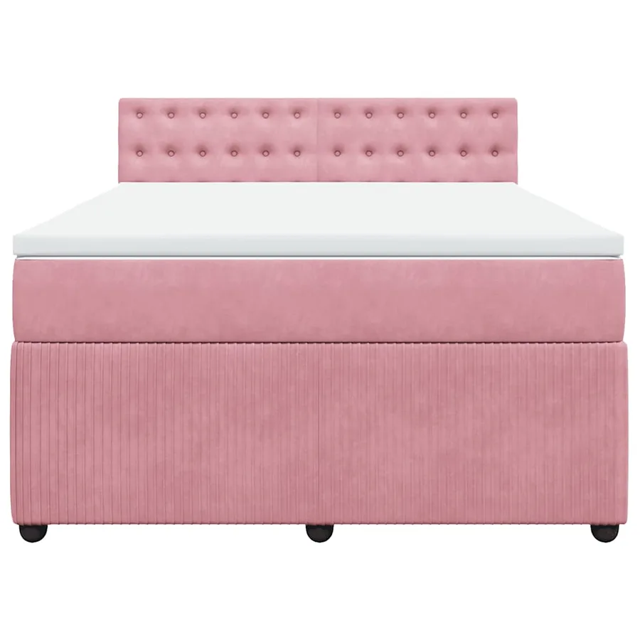 Sommier à lattes de lit avec matelas Rose 140x190 cm Velours - 6