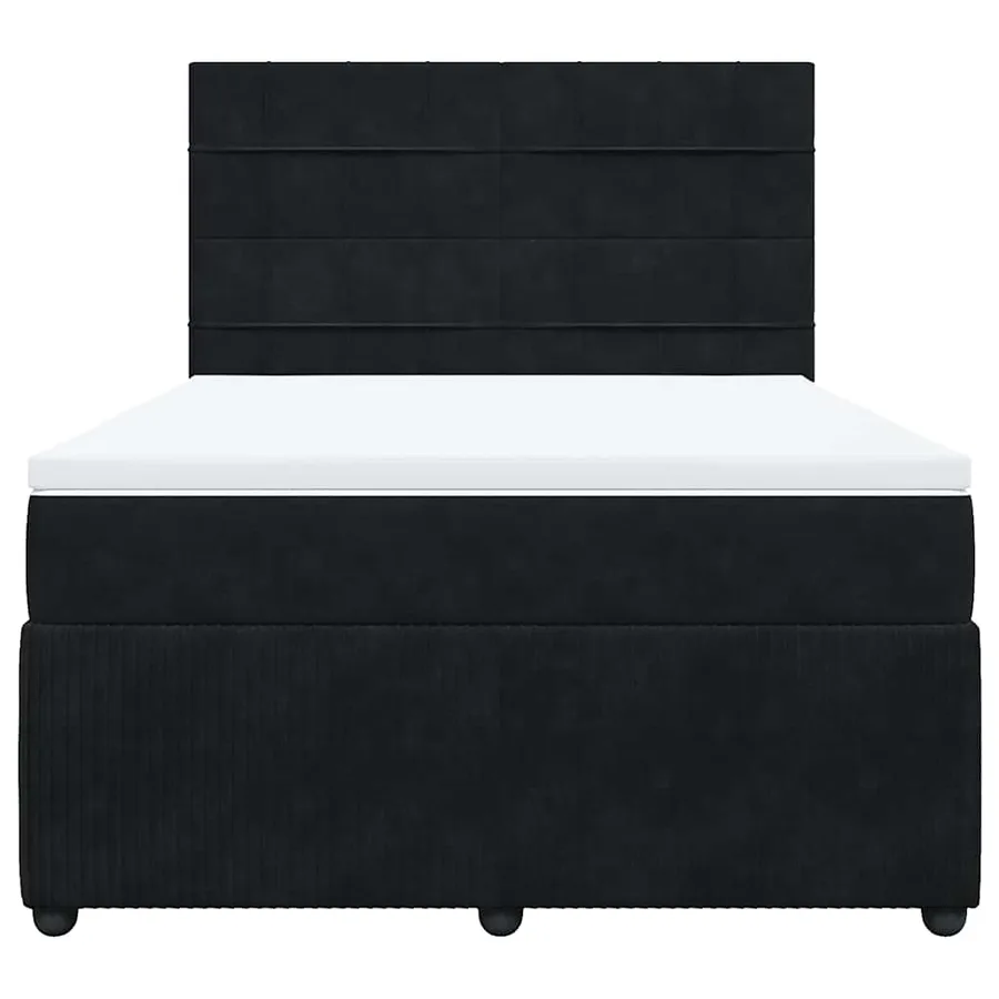 Sommier à lattes de lit avec matelas Noir 140x190 cm Velours - 6