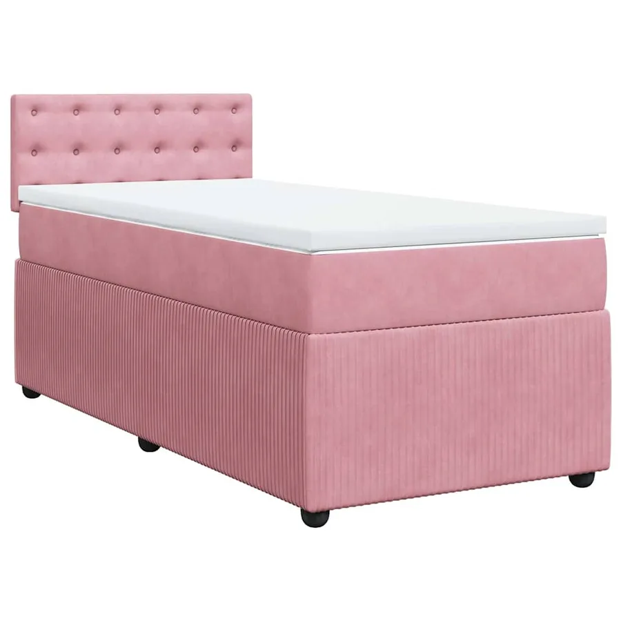 Sommier à lattes de lit avec matelas Rose 90x200 cm Velours - 3