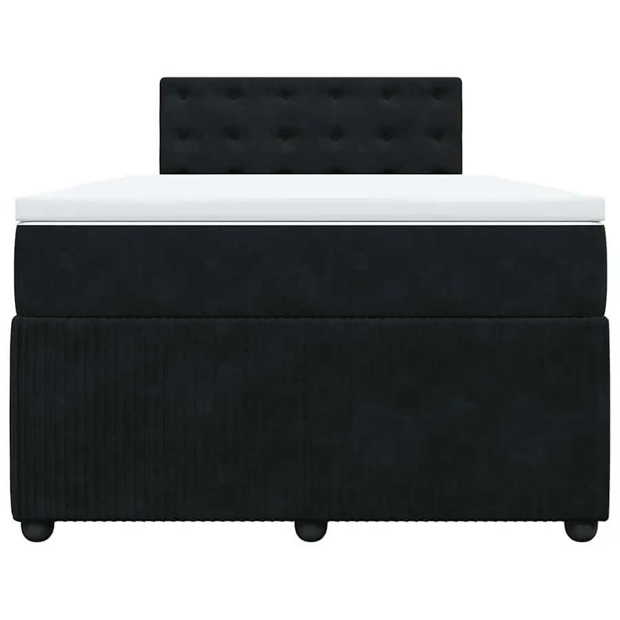 Sommier à lattes de lit avec matelas Noir 120x200 cm Velours - 6