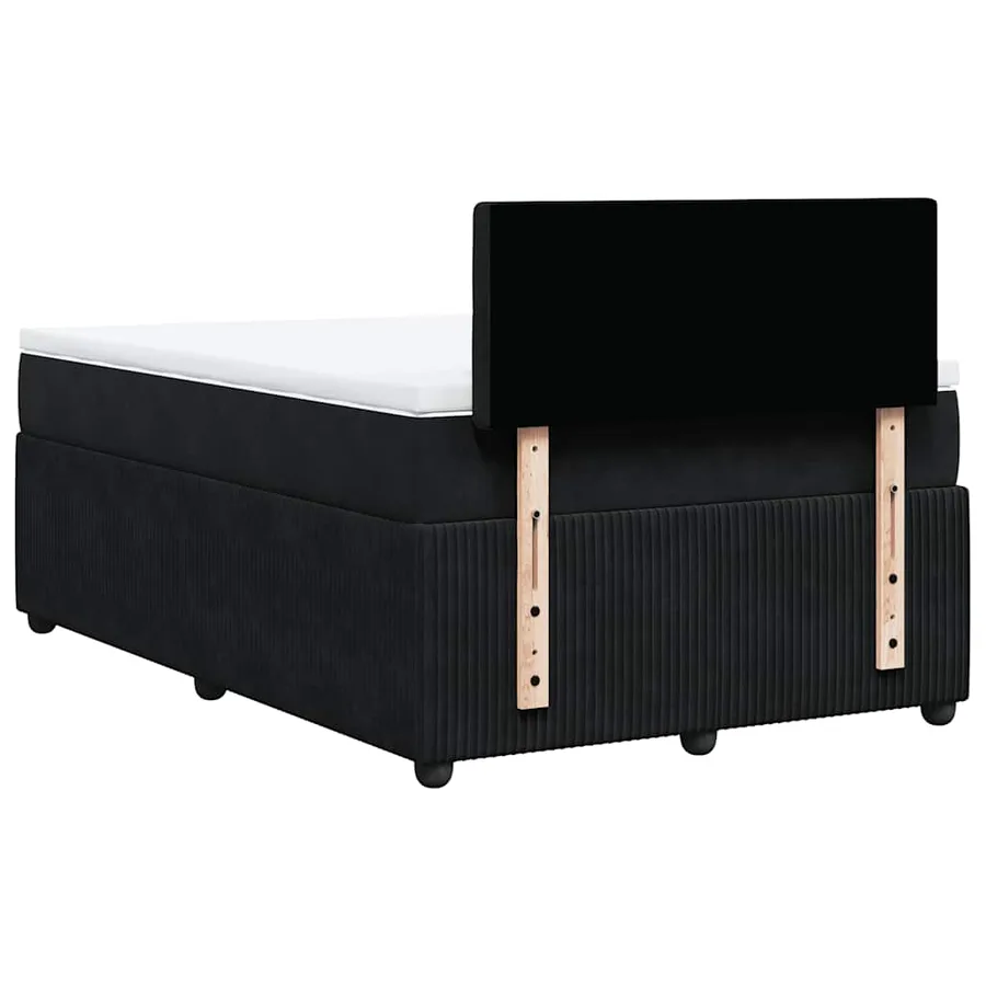 Sommier à lattes de lit avec matelas Noir 120x200 cm Velours - 8