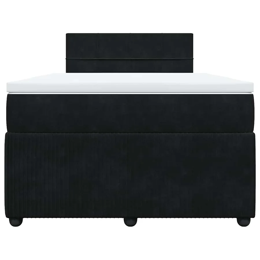 Sommier à lattes de lit avec matelas noir 120x190 cm velours - 6
