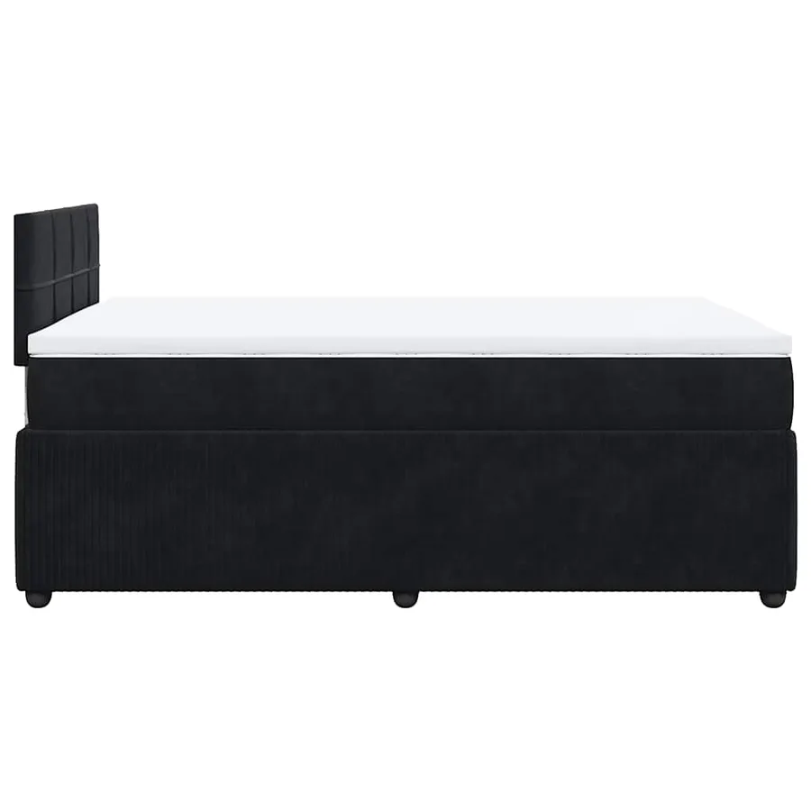 Sommier à lattes de lit avec matelas noir 120x190 cm velours - 7